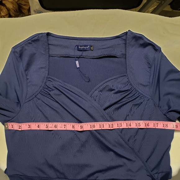 Sapphyra Navy Sweetheart Neckline Midi Dress - Picture 5 of 8